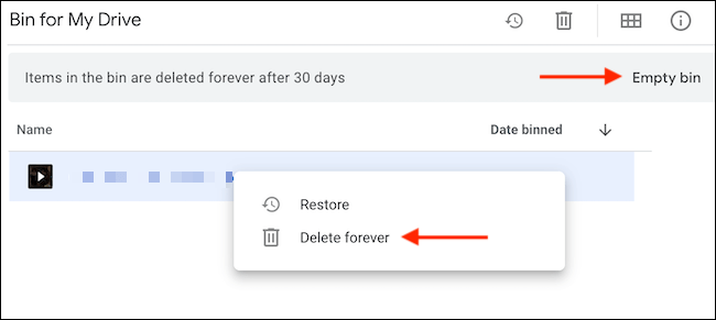 Borrar archivo para siempre y liberar espacio Google Drive.