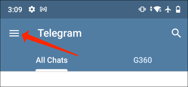 Configuración de Telegram en Android.