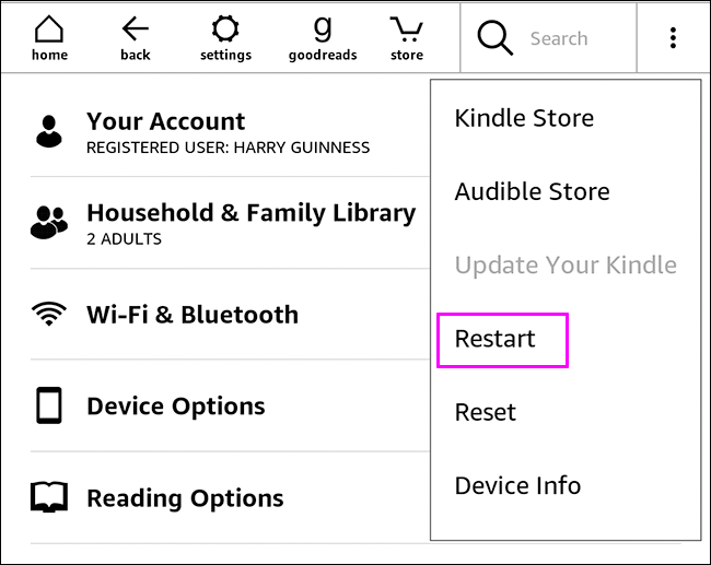 De esta forma reiniciamos Amazon Kindle.