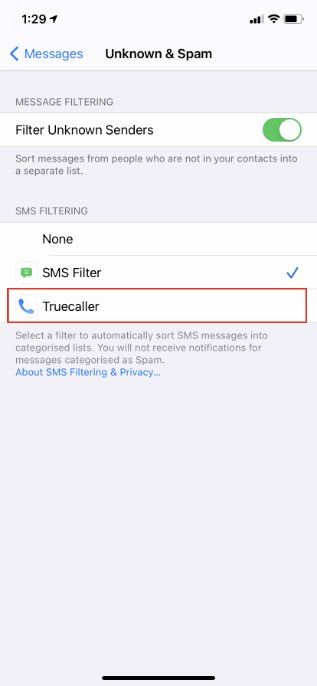 Con Truecaller podemos bloquear mensajes texto iPhone.