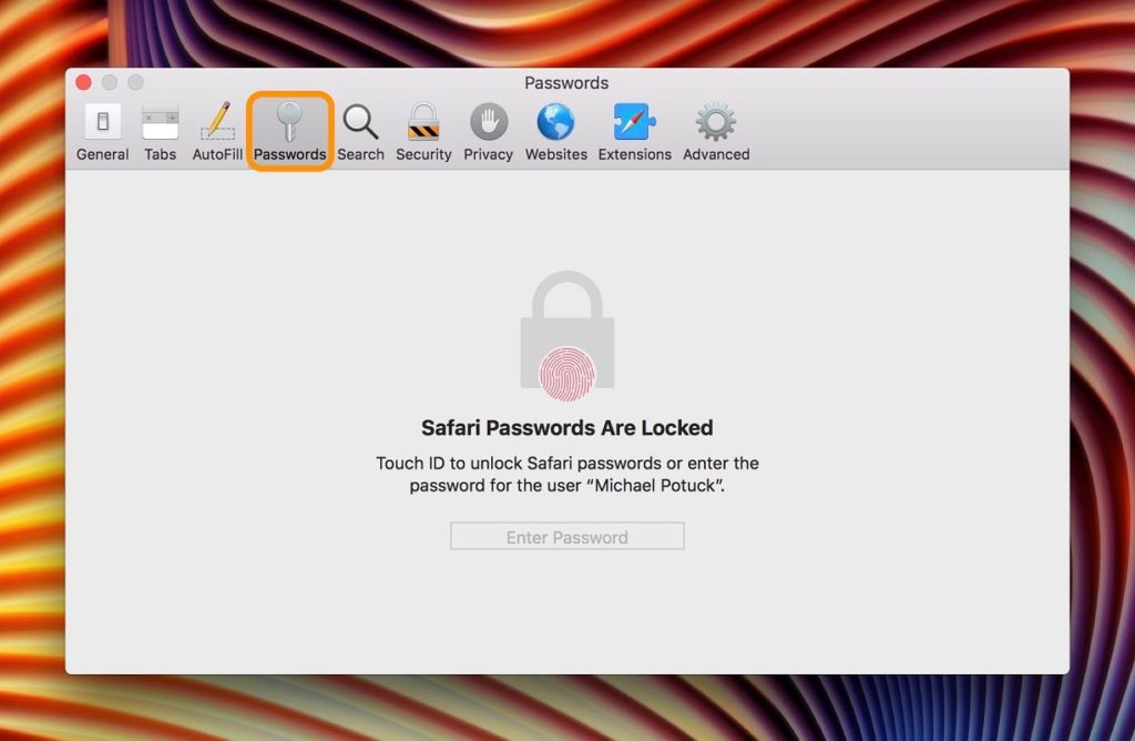 contraseñas guardadas Safari Mac 1,5