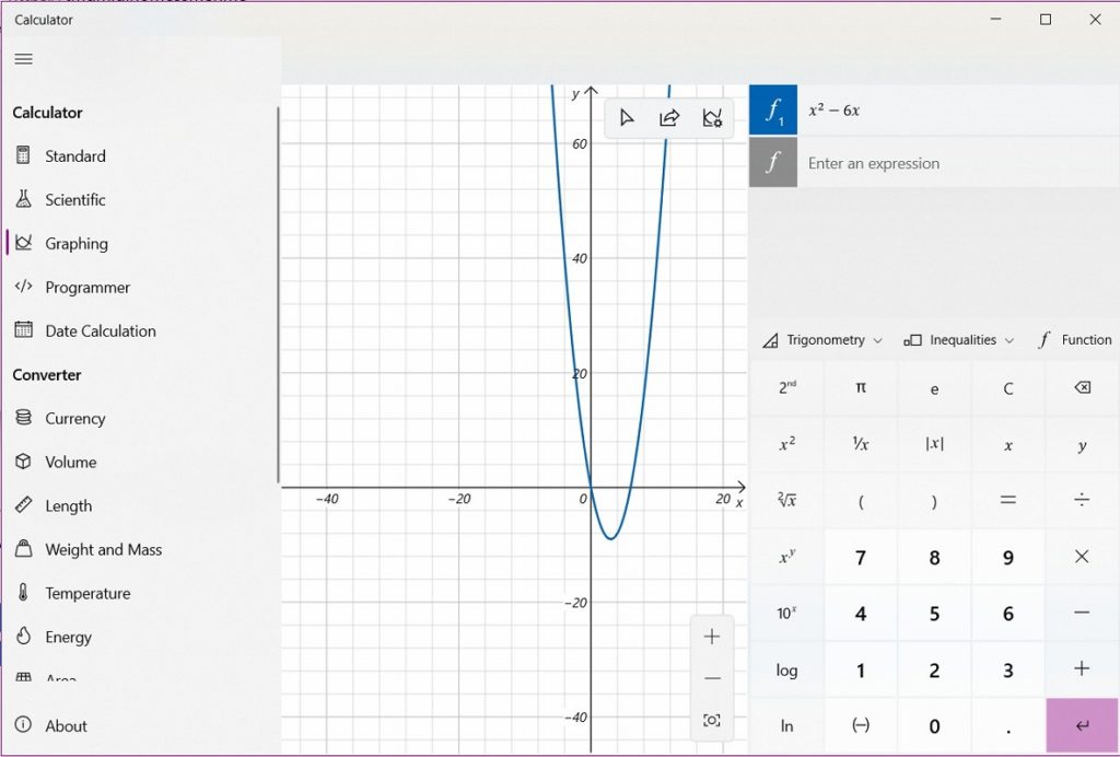 calculadora gráfica Windows 10 2
