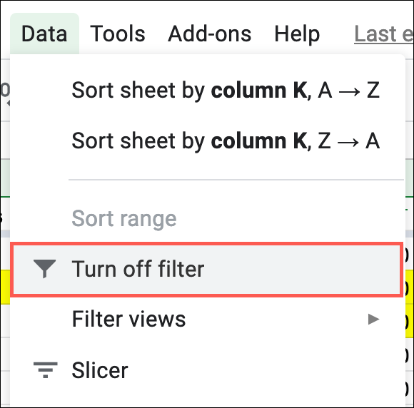 Desactivamos los filtros y de esta forma hemos aprendido Cómo ordenar Google Sheets.