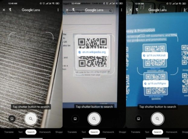 Código QR escaneado con la cámara de Android.