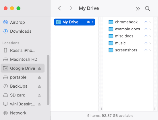 Tenemos Drive disponible desde Mac.