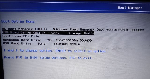 Seleccionar USB para instalar Windows 11.