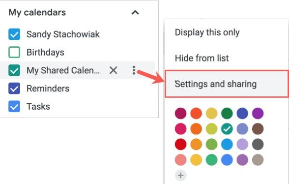 Configuración y compartir calendario de Google.