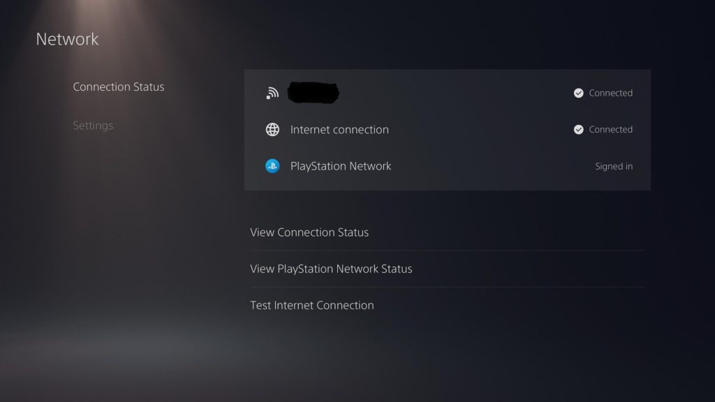 Verificar conexión de red en PS5.
