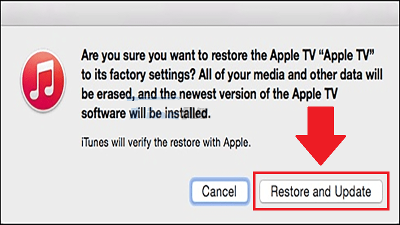 Restablecer valores fábrica Apple TV desde iTunes.
