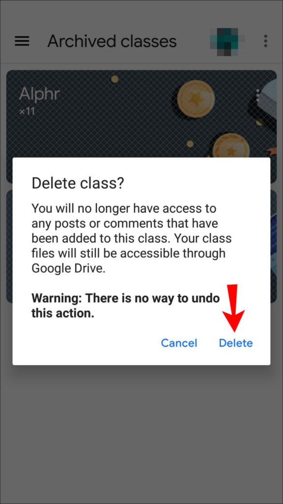 Eliminar clase Google Classroom desde el móvil