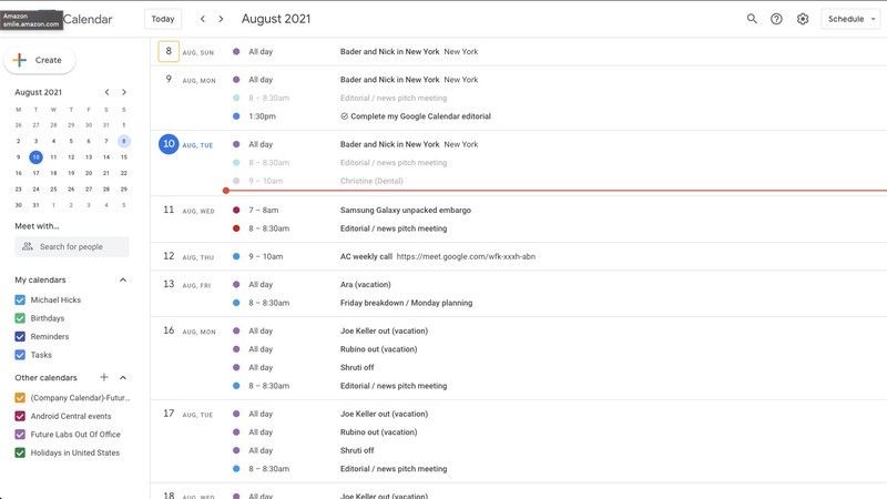 Agenda diaria por correo electrónico Gmail de Google Calendar.