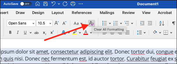 Eliminar el formato en un documento Word.