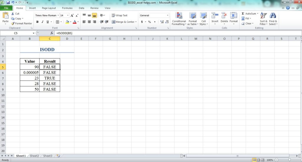 función ISODD Excel 2