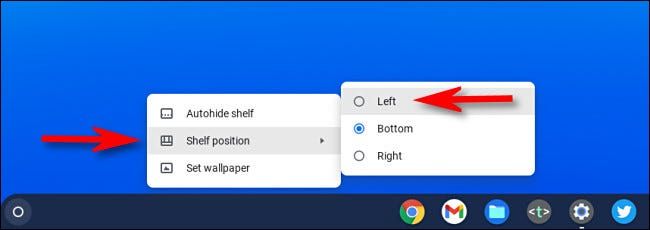Cambiar posición de biblioteca Chrome OS.