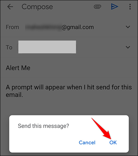 Confirmar antes de enviar correo electrónico.