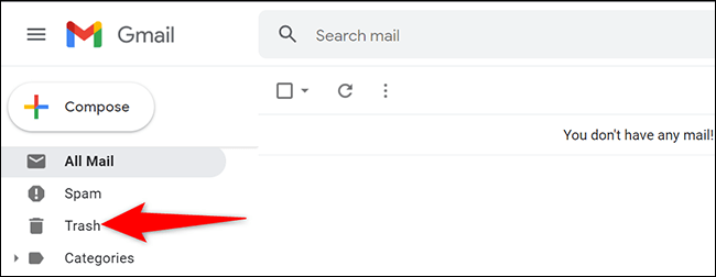 Papelera de reciclaje de Gmail.