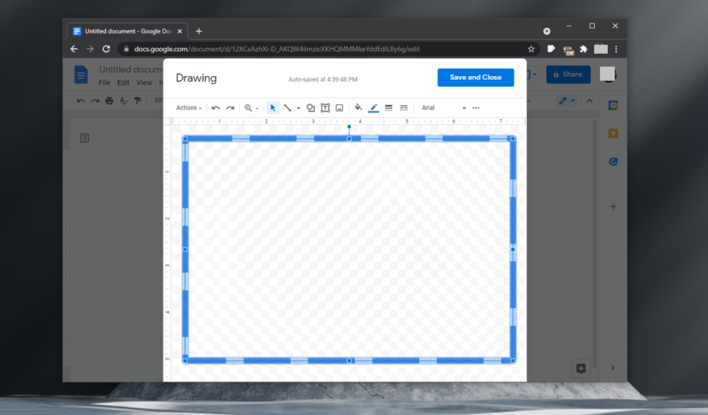 Dibujar un borde en Google Docs.