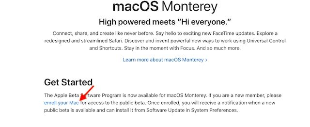 Beta de macOS Monterey.