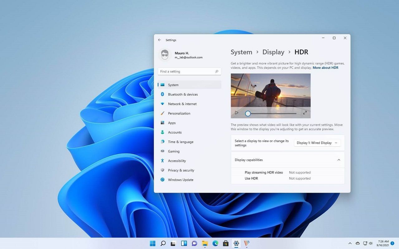 habilitar HDR Windows 11