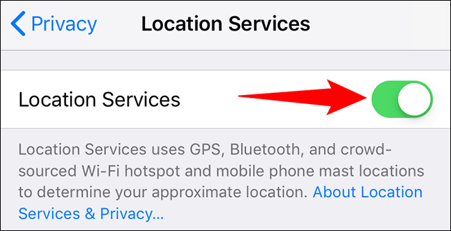 Activar ubicación en iOS.