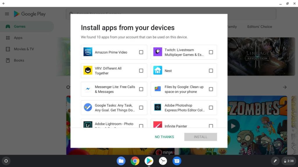 Actualizar todas las aplicaciones después de configurar nuevo Chromebook