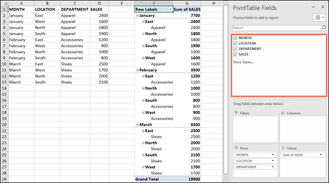 Editar una tabla dinámica en Microsoft Excel.
