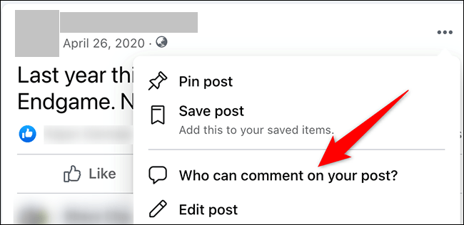 Desactivar comentarios publicación Facebook