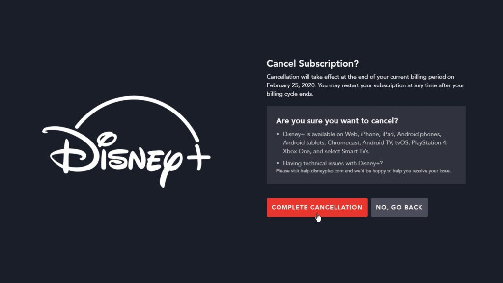 cancelar suscripción Disney 4