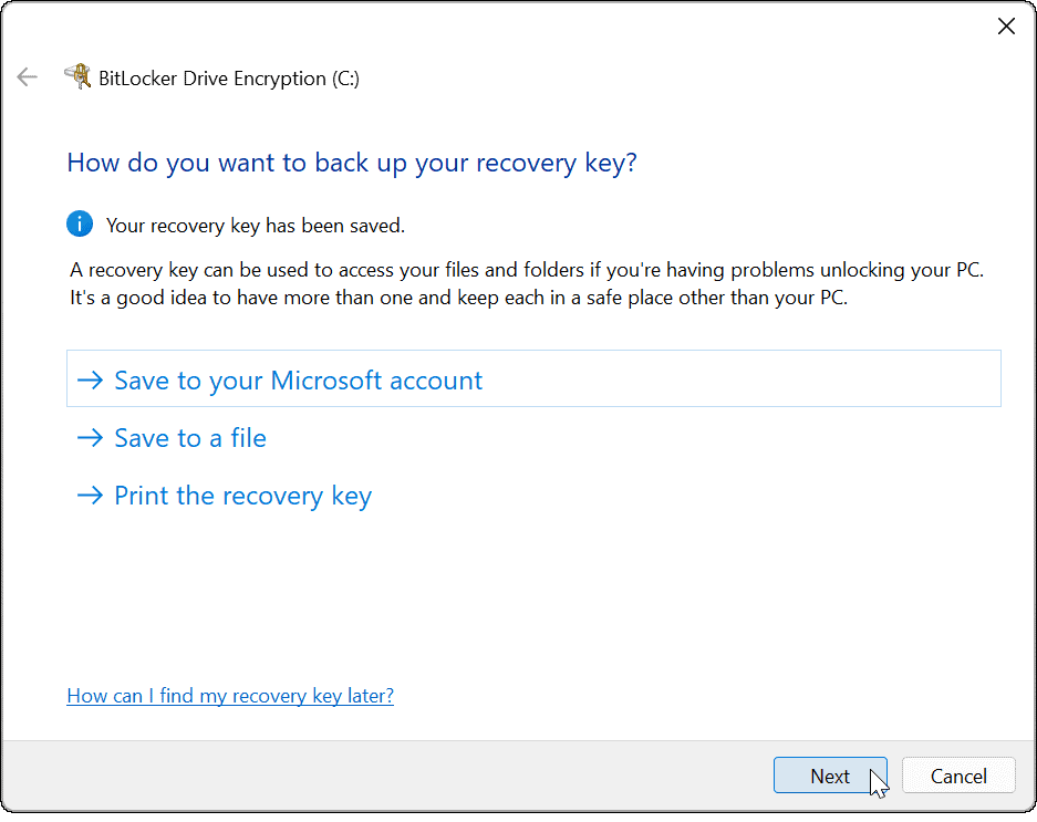 Salvar en cuenta de Microsoft.