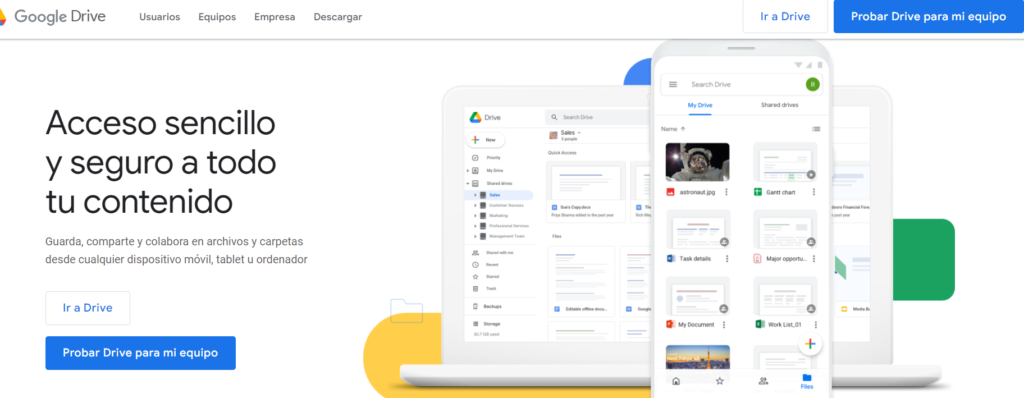 Google Drive es uno de los mejores servicios de almacenamiento en la nube gratuitos