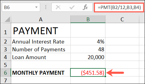 Calcular el pago de un préstamo en Excel.