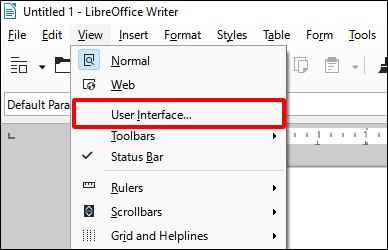 Interfaz de usuario de LibreOffice.