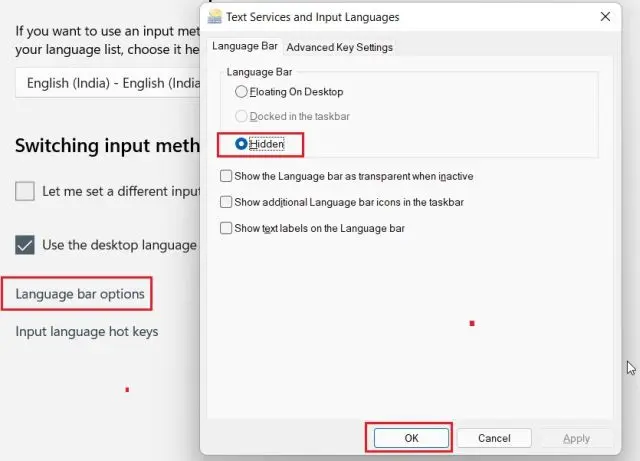 Así podemos quitar selector idioma de la barra de tareas en Windows 11
