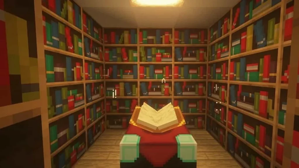Construir una biblioteca es algo muy divertido en Minecraft.
