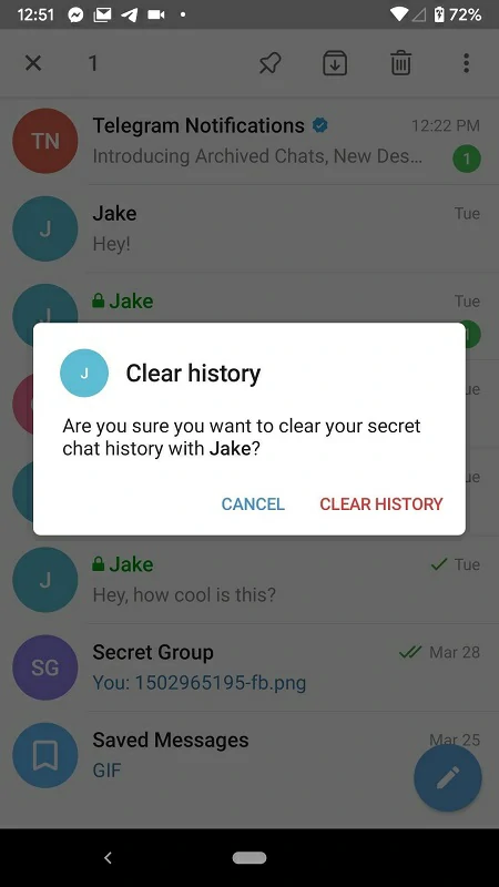 borrar mensajes historial Telegram 3