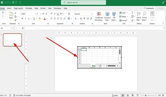 Insertar tabla de Excel a PowerPoint.