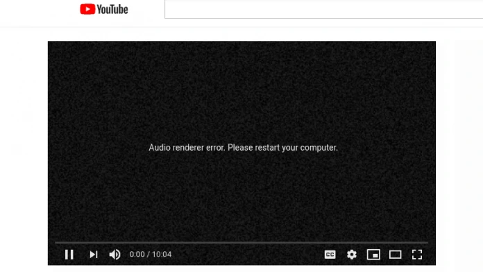 error renderizador audio YouTube 2