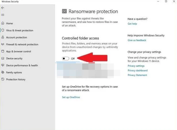 Activar o habilitar la protección contra ransomware en Windows 11