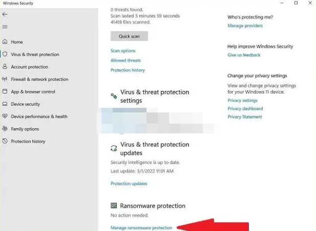 Habilitar la protección contra ransomware en Windows 11