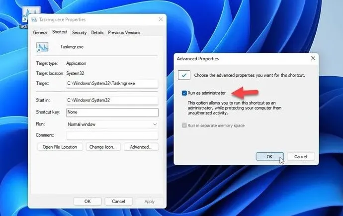 Crear acceso directo del administrador de tareas en Windows
