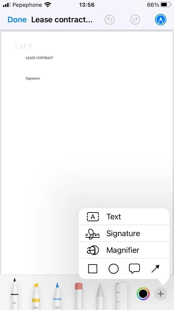 Firmar PDF desde iPhone.