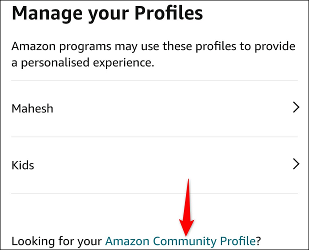 Perfil de la comunidad de Amazon.