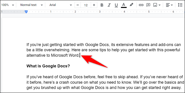 Agregar nueva página en Google Docs desde Windows.
