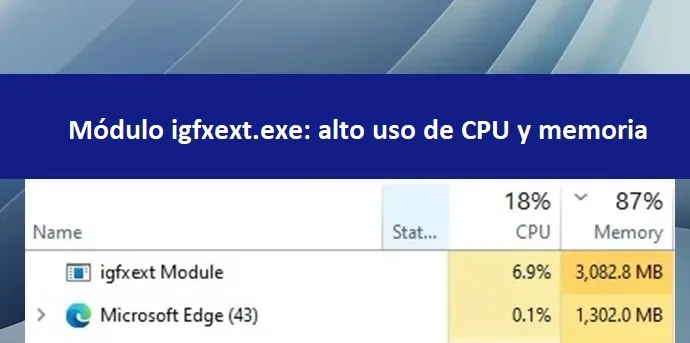 Módulo igfxext.exe consume demasiada CPU y memoria