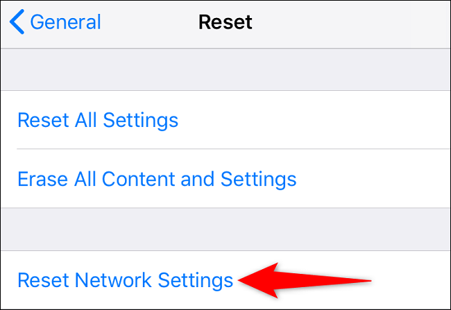 Cómo restablecer la configuración de red del iPhone