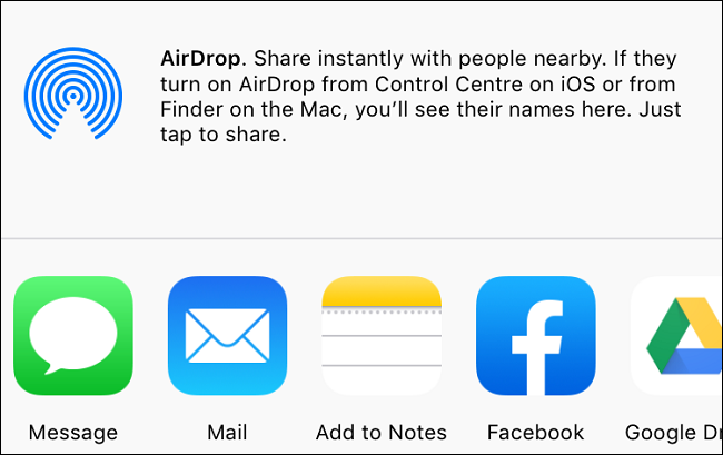 Compartir mediante AirDrop.