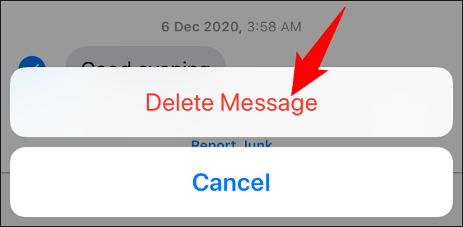 Eliminar mensajes en iPhone.