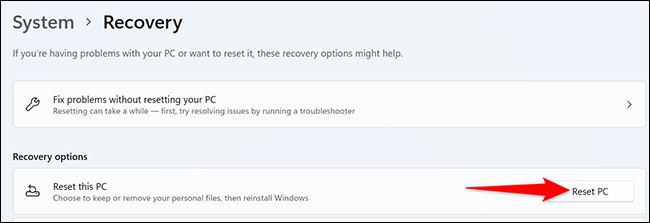 Restablecer de fábrica Windows 11