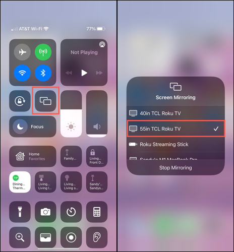 Duplicar pantalla de iPhone a Roku