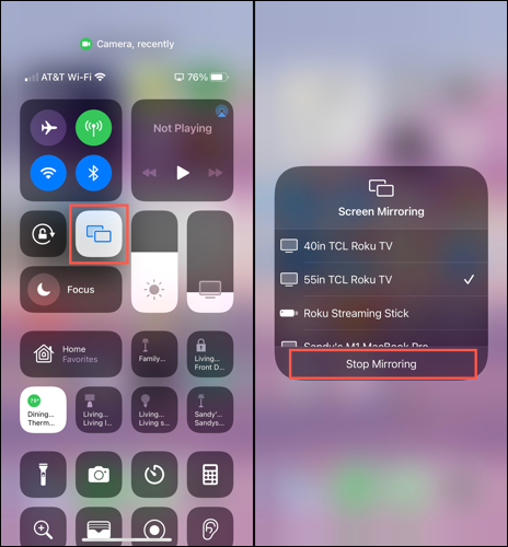 Dejar de duplicar pantalla de iPhone a Roku